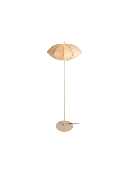 Lampadaire beige crème coton et métal Ø50x142 cm Paris Disc Leitmotiv - 4