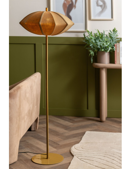 Lampadaire vert kaki en coton Ø50x142 cm Paris Disc Leitmotiv - 2