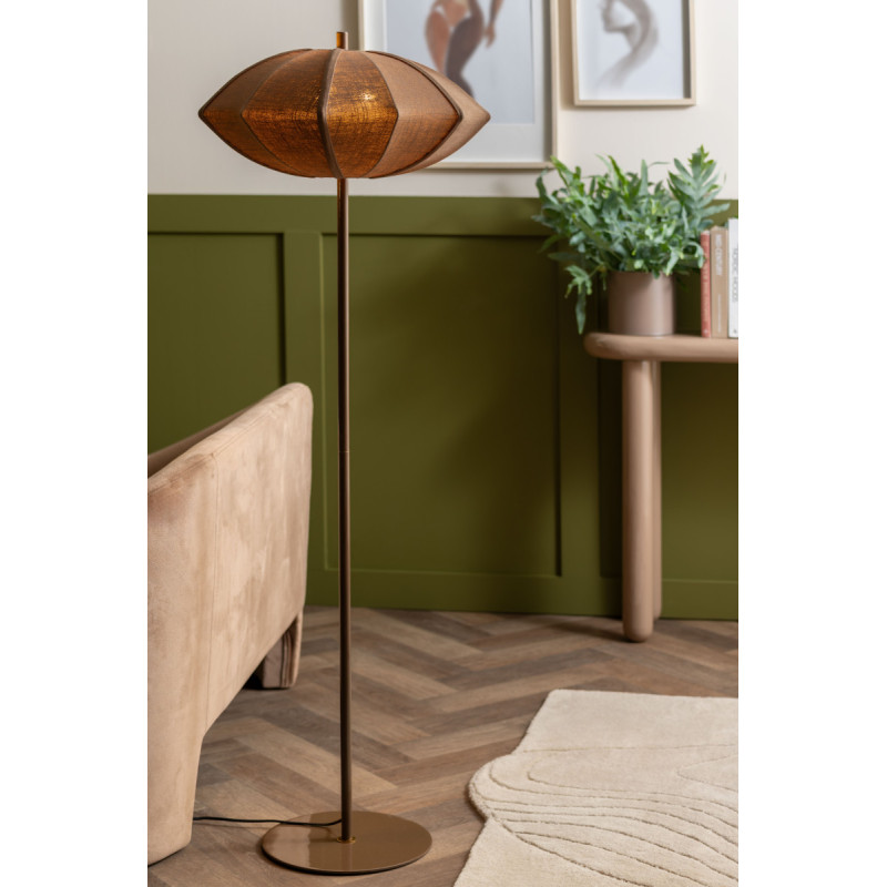 Lampadaire marron chocolat en coton Ø50x142 cm Paris Disc Leitmotiv - 2