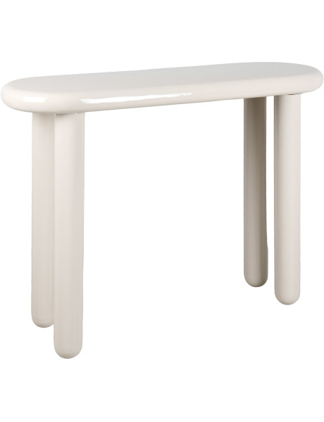 Console d’entrée étroite en métal blanc cassé 95x30x76 cm Cadiz Leitmotiv - 1