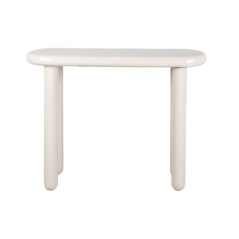 Console d’entrée étroite en métal blanc cassé 95x30x76 cm Cadiz Leitmotiv - 2