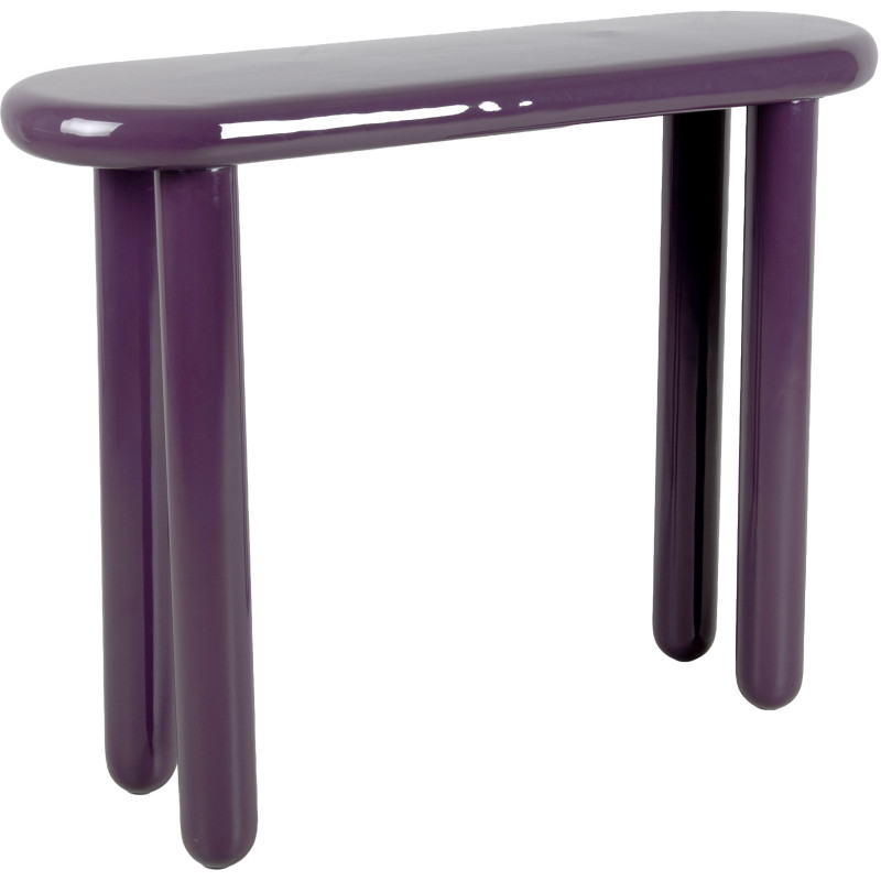 Console d’entrée étroite métal violet prune 95x30x76 cm Cadiz Leitmotiv - 1