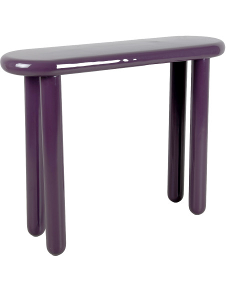 Console d’entrée étroite métal violet prune 95x30x76 cm Cadiz Leitmotiv - 1