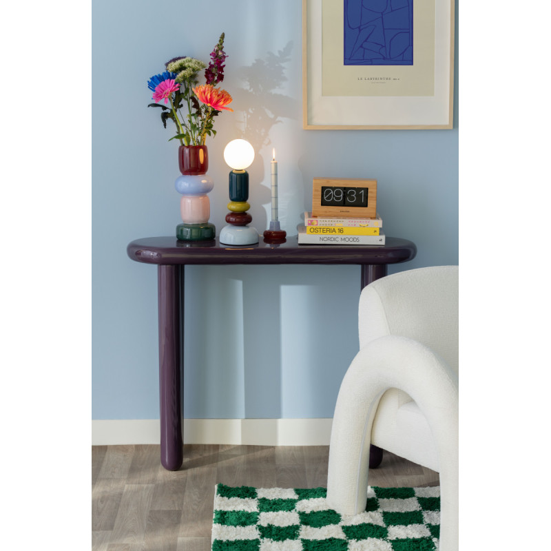 Console d’entrée étroite métal violet prune 95x30x76 cm Cadiz Leitmotiv - 2