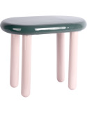 Table d’appoint ovale métal vert sapin rose poudré 52x30x42 cm Firenze