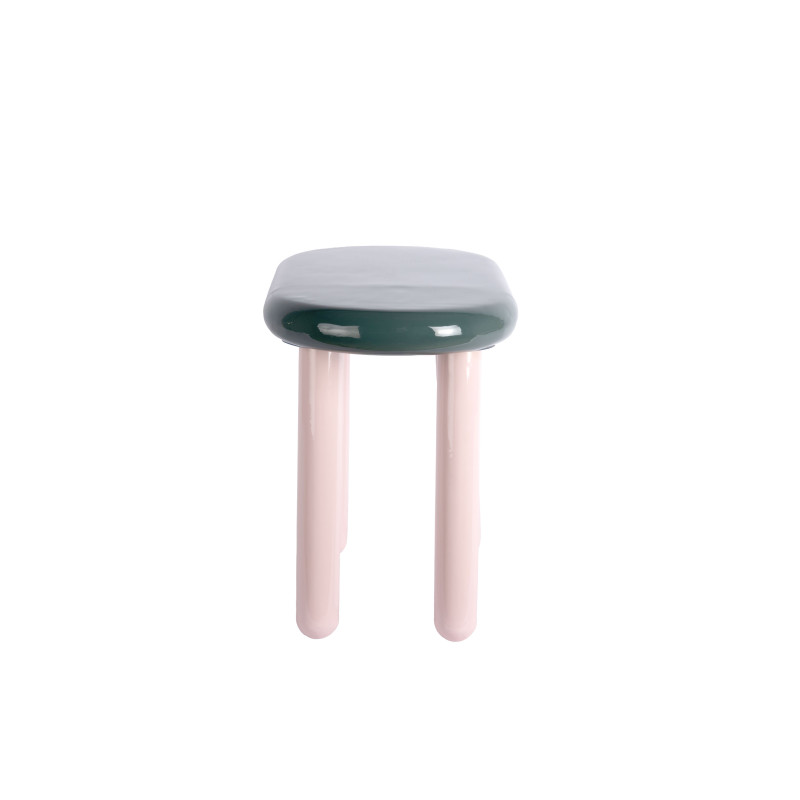 Table d’appoint ovale métal vert sapin rose poudré 52x30x42 cm Firenze Leitmotiv - 4