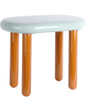 Table d’appoint métal bleu pastel et terracotta 52x30x42 cm Firenze