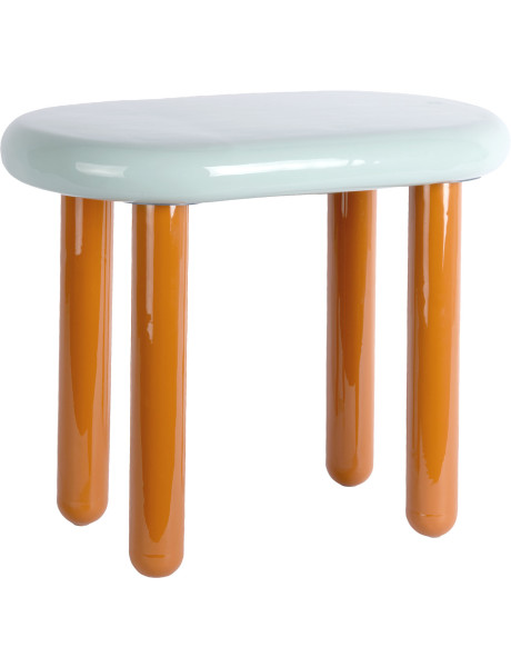 Table d’appoint métal bleu pastel et terracotta 52x30x42 cm Firenze Leitmotiv - 1