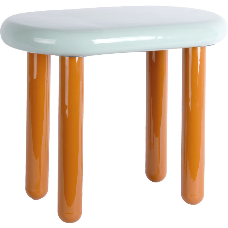 Table d’appoint métal bleu pastel et terracotta 52x30x42 cm Firenze Leitmotiv - 1