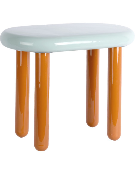 Table d’appoint métal bleu pastel et terracotta 52x30x42 cm Firenze Leitmotiv - 1