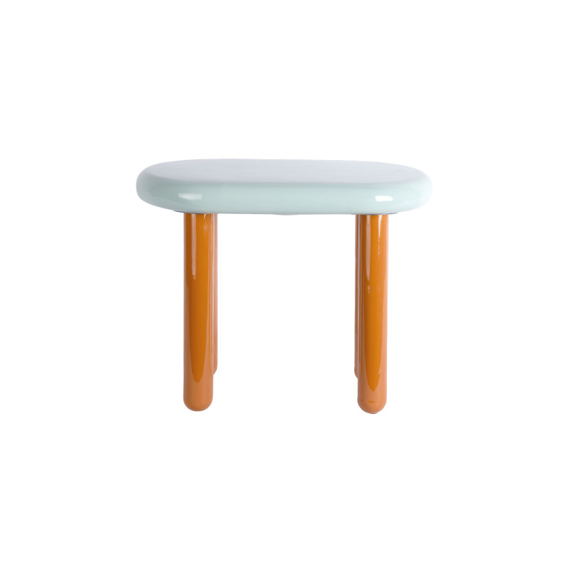 Table d’appoint métal bleu pastel et terracotta 52x30x42 cm Firenze Leitmotiv - 2