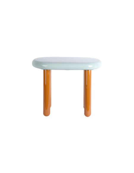 Table d’appoint métal bleu pastel et terracotta 52x30x42 cm Firenze Leitmotiv - 2