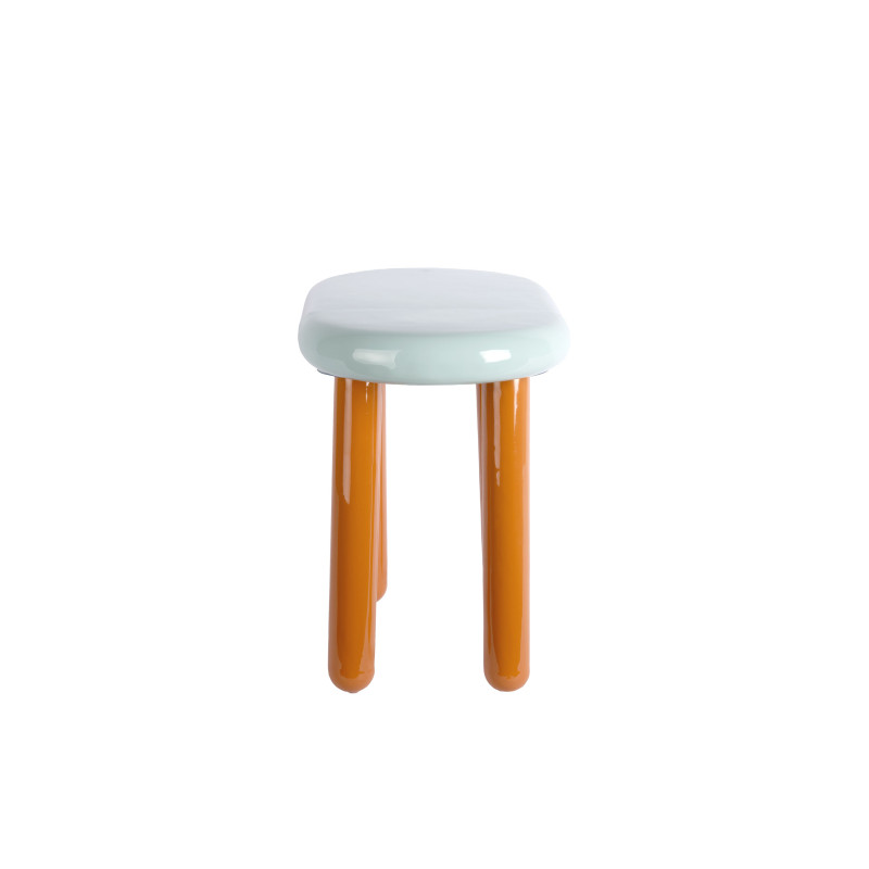 Table d’appoint métal bleu pastel et terracotta 52x30x42 cm Firenze Leitmotiv - 3