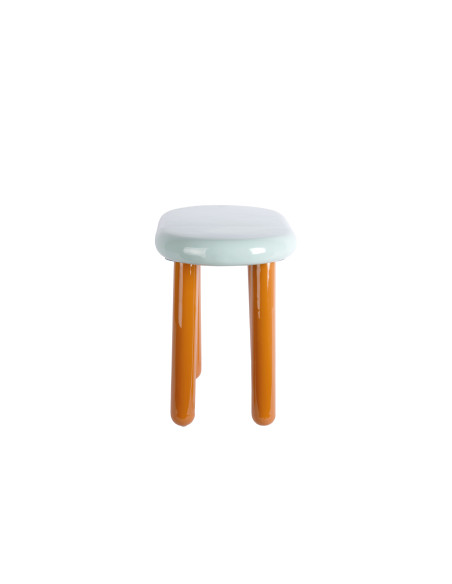 Table d’appoint métal bleu pastel et terracotta 52x30x42 cm Firenze Leitmotiv - 3