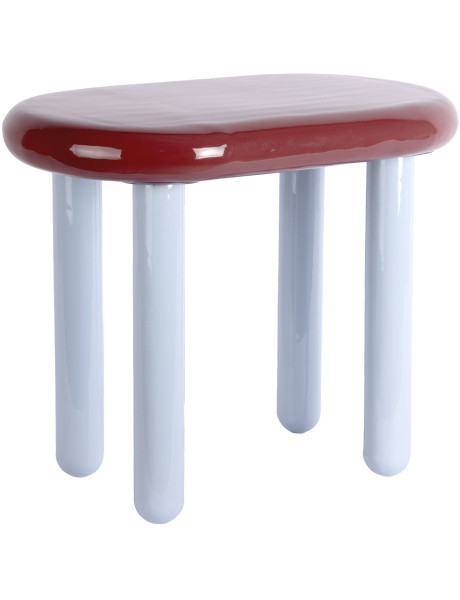 Table d’appoint métal bordeaux et bleu ciel 52x30x42 cm Firenze Leitmotiv - 1