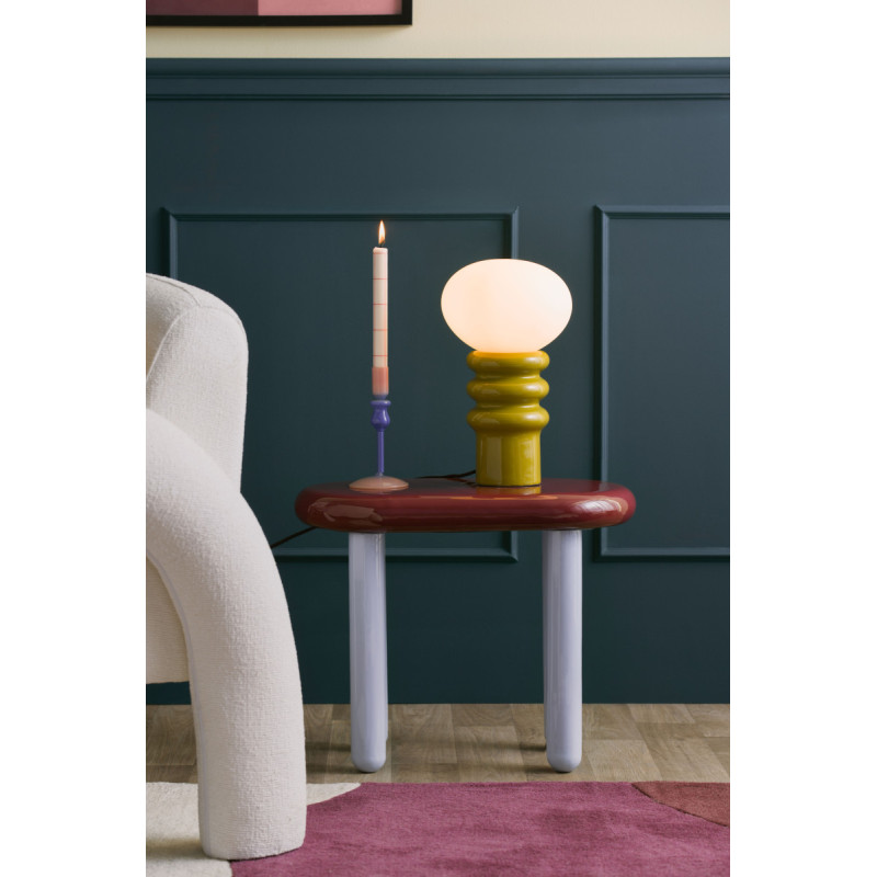 Table d’appoint métal bordeaux et bleu ciel 52x30x42 cm Firenze Leitmotiv - 2
