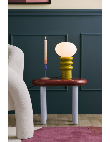 Table d’appoint métal bordeaux et bleu ciel 52x30x42 cm Firenze Leitmotiv - 2