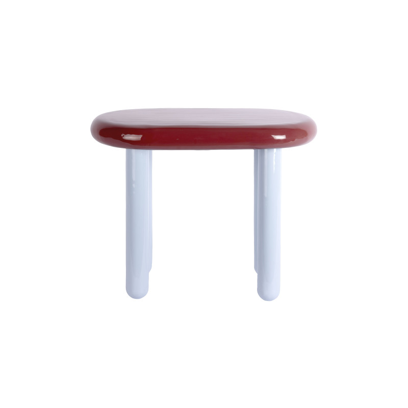 Table d’appoint métal bordeaux et bleu ciel 52x30x42 cm Firenze Leitmotiv - 3