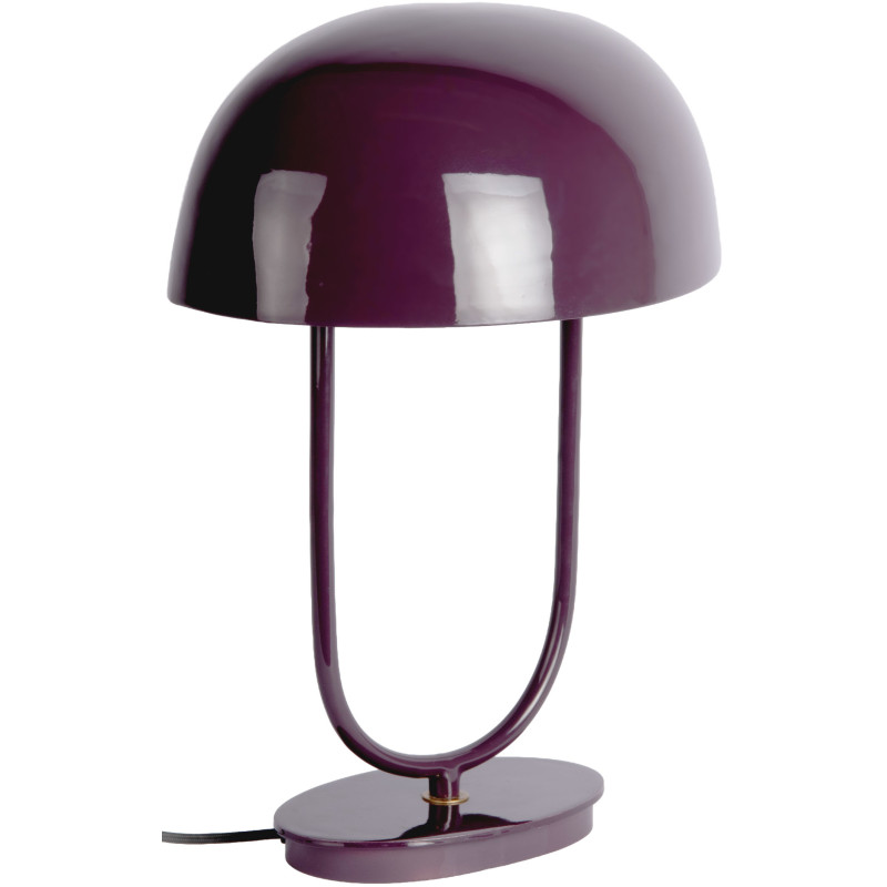 Lampe champignon métal violet prune 32x45 cm Cadiz Ovoid Leitmotiv - 1