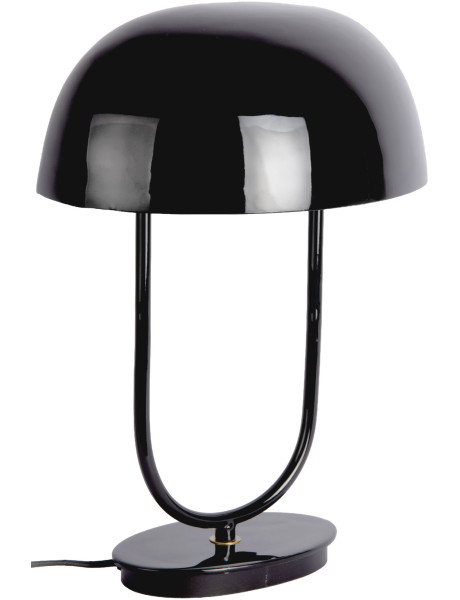 Lampe à poser champignon noire métal 32x45 cm Cadiz Ovoid Leitmotiv - 1