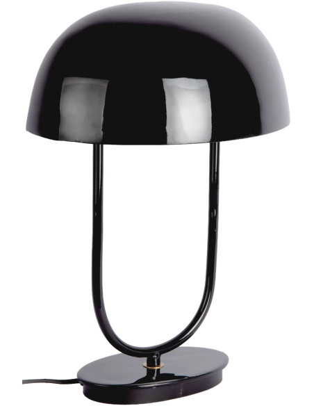 Lampe à poser champignon noire métal 32x45 cm Cadiz Ovoid Leitmotiv - 1