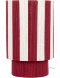 Lampe à poser rayée bordeaux écru en corde de coton 22x35 cm Vienna Stripes