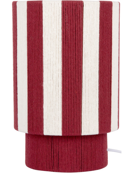 Lampe à poser rayée bordeaux écru en corde de coton 22x35 cm Vienna Stripes Leitmotiv - 1