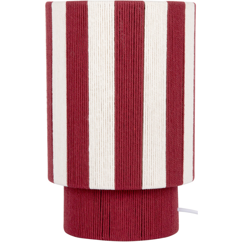 Lampe à poser rayée bordeaux écru en corde de coton 22x35 cm Vienna Stripes Leitmotiv - 1