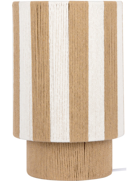 Lampe à poser rayée beige écru en corde de coton 22x35 cm Vienna Stripes Leitmotiv - 1