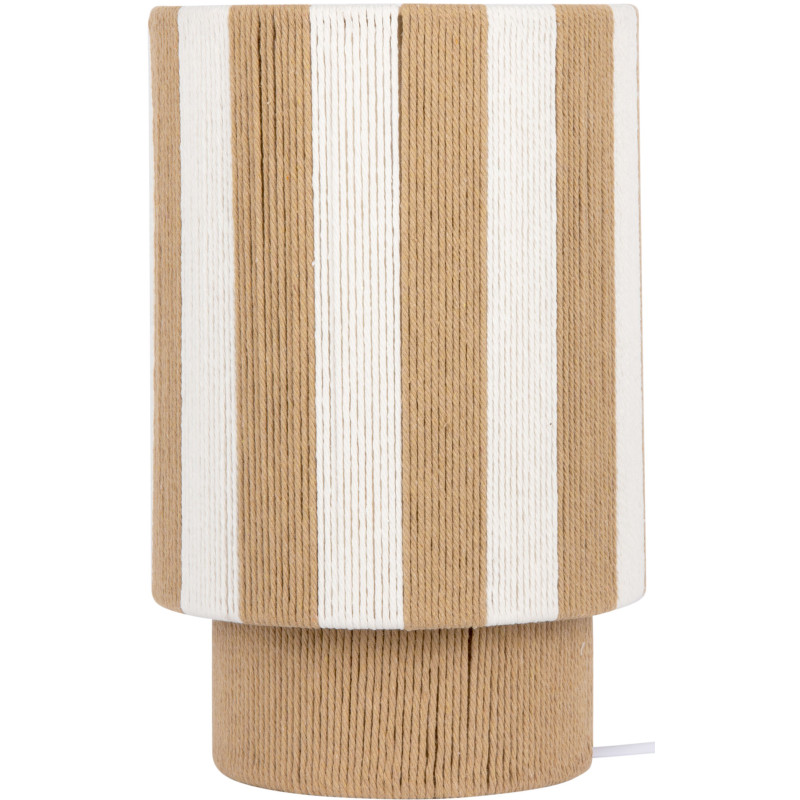 Lampe à poser rayée beige écru en corde de coton 22x35 cm Vienna Stripes Leitmotiv - 1
