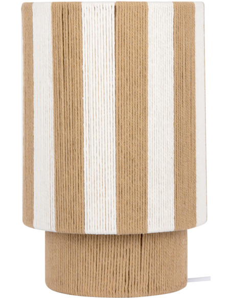 Lampe à poser rayée beige écru en corde de coton 22x35 cm Vienna Stripes Leitmotiv - 1