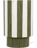 Lampe à poser rayée vert olive en corde de coton 22x35 cm Vienna Stripes