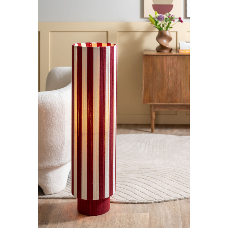 Lampadaire colonne rayé bordeaux et écru en corde de coton 106 cm Vienna Stripes Leitmotiv - 2