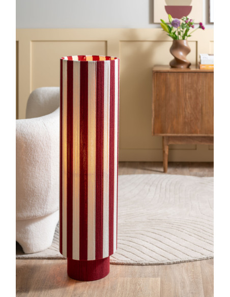 Lampadaire colonne rayé bordeaux et écru en corde de coton 106 cm Vienna Stripes Leitmotiv - 2
