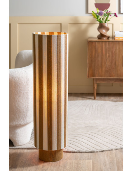 Lampadaire colonne rayé beige écru en corde de coton 106 cm Vienna Stripes Leitmotiv - 2