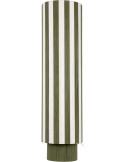 Lampadaire colonne rayé vert olive écru en corde de coton 106 cm Vienna Stripes