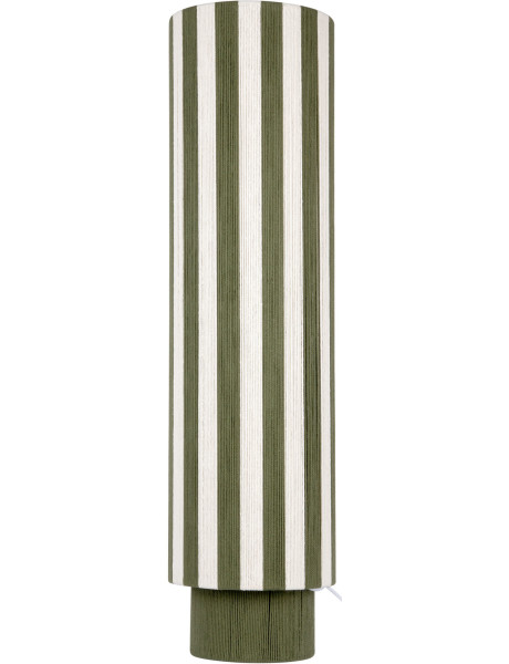 Lampadaire colonne rayé vert olive écru en corde de coton 106 cm Vienna Stripes Leitmotiv - 1