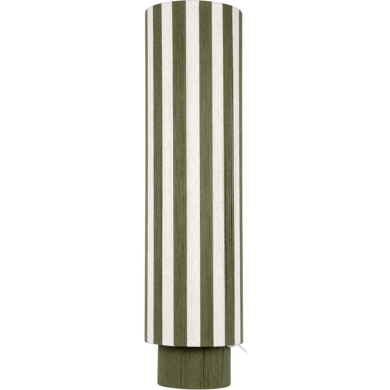 Lampadaire colonne rayé vert olive écru en corde de coton 106 cm Vienna Stripes Leitmotiv - 1