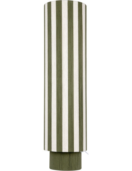 Lampadaire colonne rayé vert olive écru en corde de coton 106 cm Vienna Stripes Leitmotiv - 1