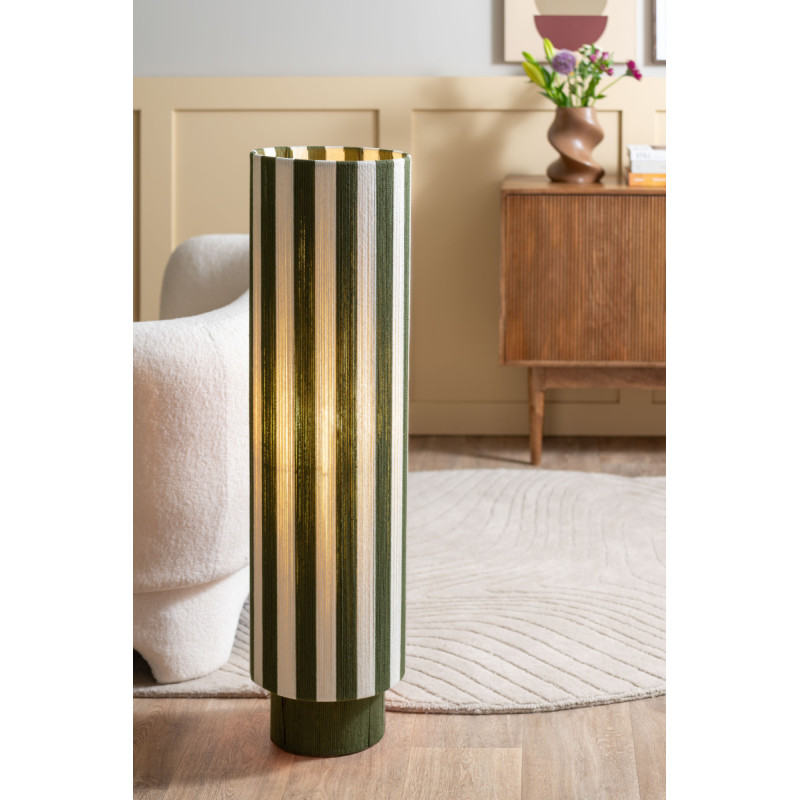 Lampadaire colonne rayé vert olive écru en corde de coton 106 cm Vienna Stripes Leitmotiv - 2