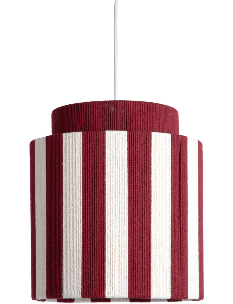 Suspension bordeaux écru rayée en corde de coton 30x33 cm Vienna Stripes Leitmotiv - 1