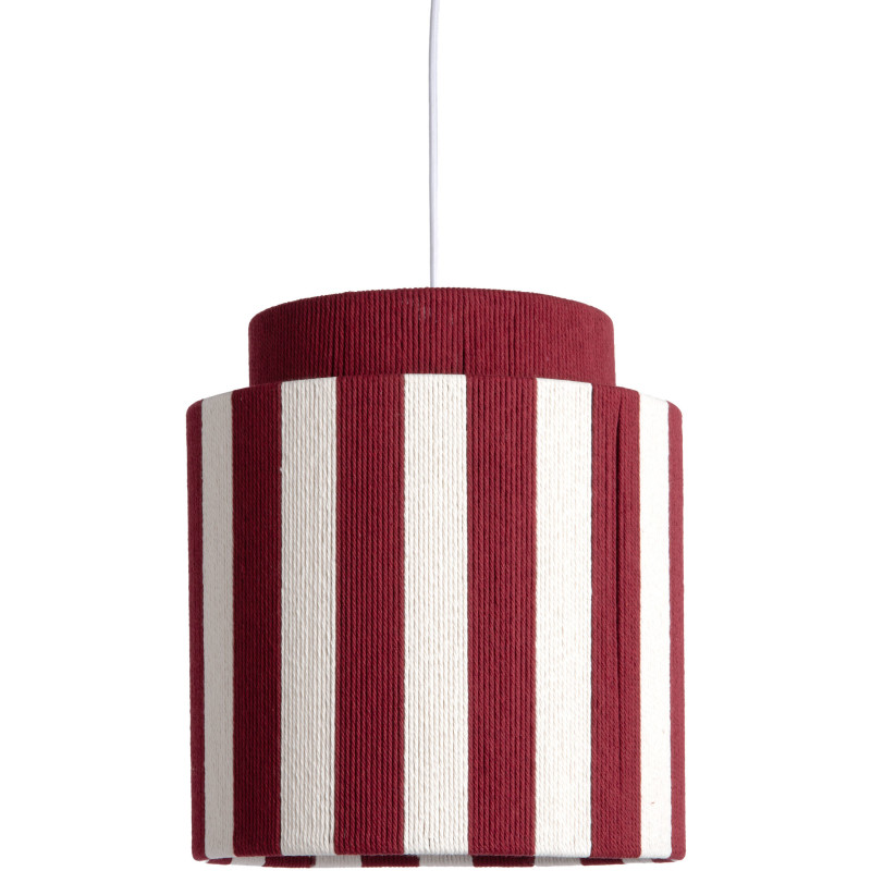 Suspension bordeaux écru rayée en corde de coton 30x33 cm Vienna Stripes Leitmotiv - 1