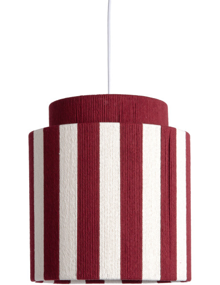 Suspension bordeaux écru rayée en corde de coton 30x33 cm Vienna Stripes Leitmotiv - 1