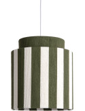 Suspension rayée vert olive et écru en corde de coton 30 cm Vienna Stripes