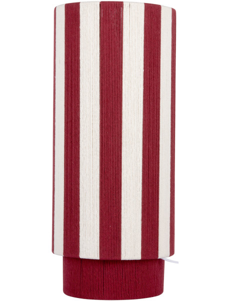 Lampe à poser rayée bordeaux et écru en corde de coton Ø25x58 cm Vienna Stripes Leitmotiv - 1
