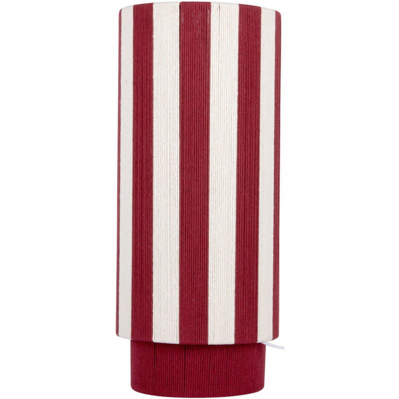 Lampe à poser rayée bordeaux et écru en corde de coton Ø25x58 cm Vienna Stripes Leitmotiv - 1