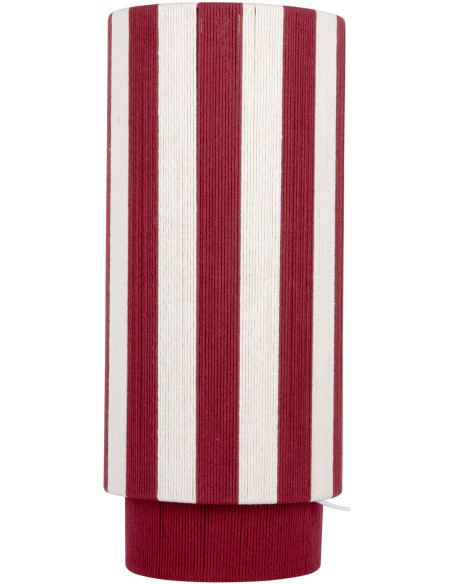 Lampe à poser rayée bordeaux et écru en corde de coton Ø25x58 cm Vienna Stripes Leitmotiv - 1