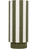 Lampe à poser rayée vert olive écru en corde de coton Ø25x58 cm Vienna Stripes