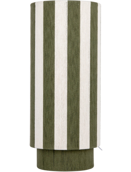 Lampe à poser rayée vert olive écru en corde de coton Ø25x58 cm Vienna Stripes Leitmotiv - 1