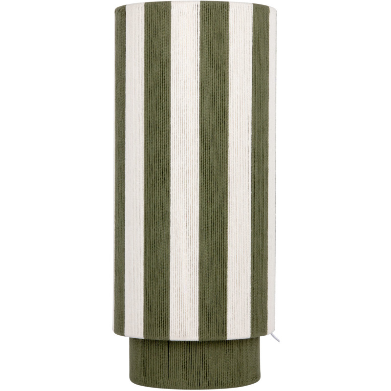 Lampe à poser rayée vert olive écru en corde de coton Ø25x58 cm Vienna Stripes Leitmotiv - 1